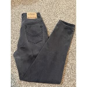 VTG GITANO 80s 90s Black High Rise Mom Jeans Size 8 100% Cotton Tapered See Pics